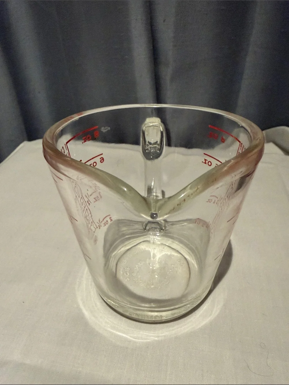Vintage 1950s-60s Pyrex 1 Cup Measuring Cup 508 Closed D Handle Made in USA!
